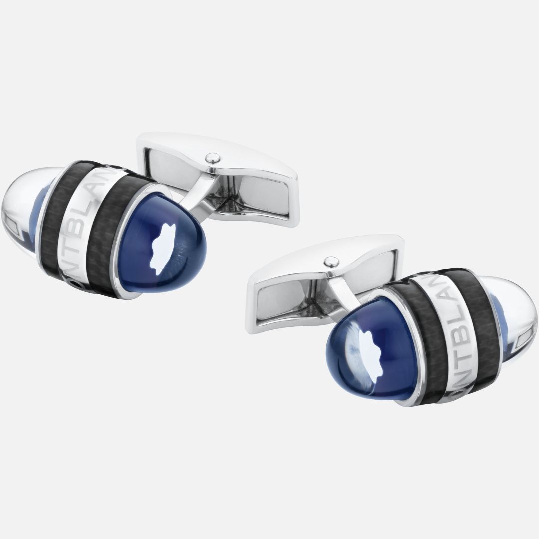 MONTBLANC STARWALKER CUFFLINKS STEEL AND LACQUER