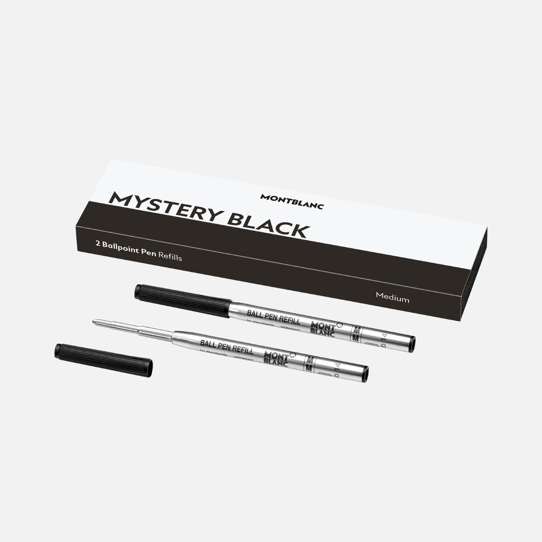 2 BALLPOINT PEN REFILL MEDIUM, MYSTERY BLACK