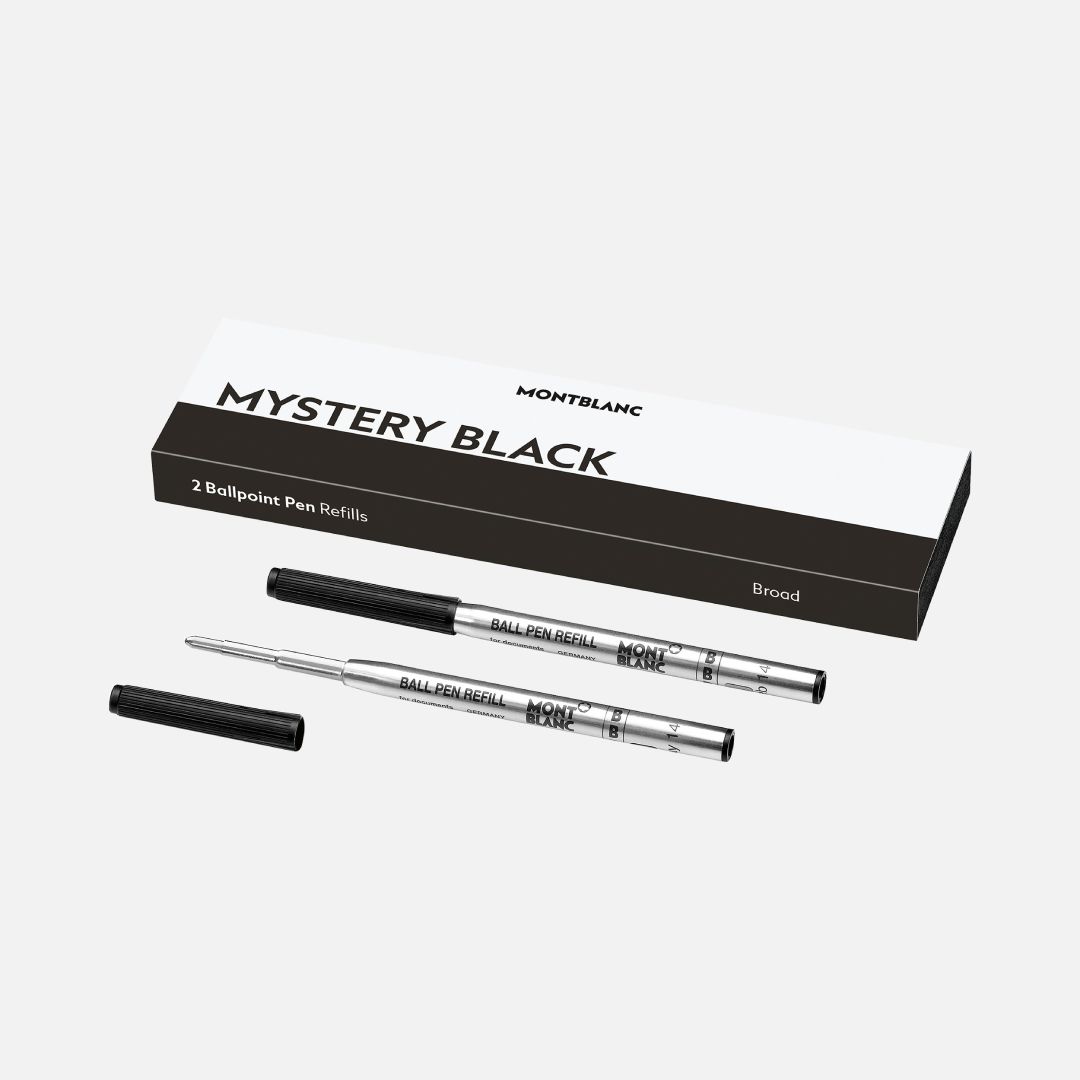 2 BALLPOINT PEN REFILL BROAD, MYSTERY BLACK