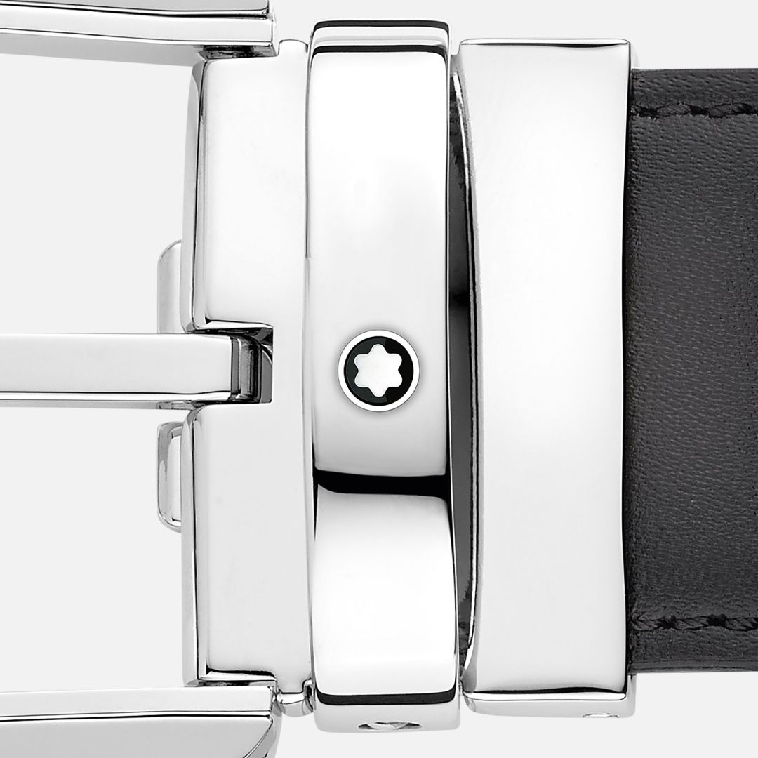 HORSESHOE BUCKLE GREY 35 MM LEATHER BELT