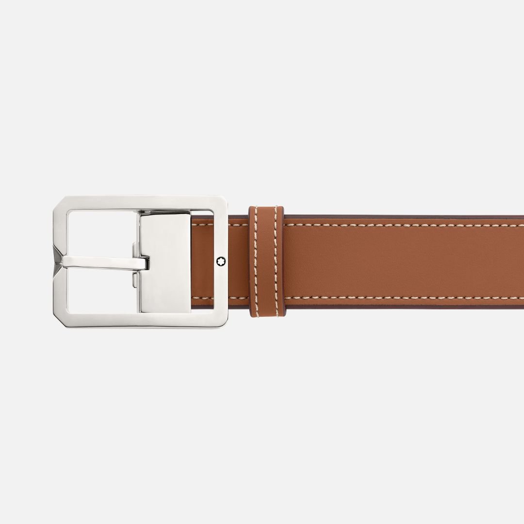 TAN/GREY 35 MM REVERSIBLE LEATHER BELT