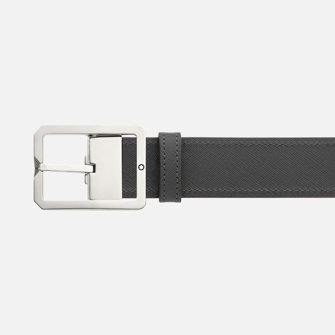 TAN/GREY 35 MM REVERSIBLE LEATHER BELT