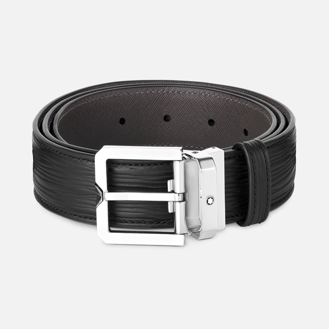 BLACK 35 MM LEATHER BELT