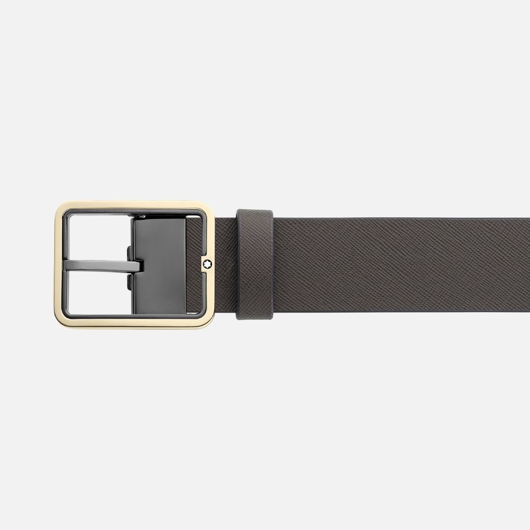 BROWN/GREY 35 MM REVERSIBLE LEATHER BELT