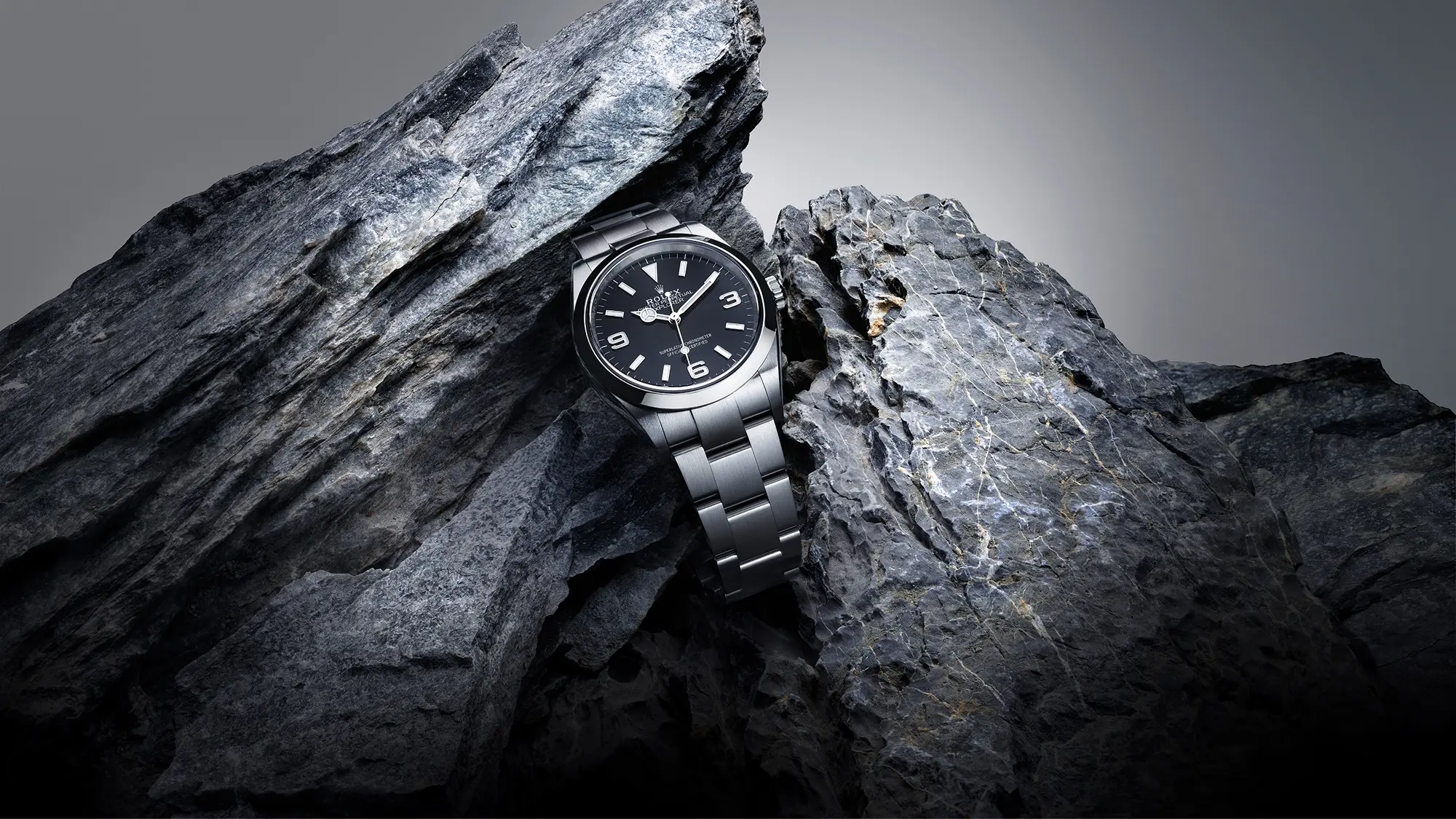 Rolex Explorer on mountain rock - Regency Watch