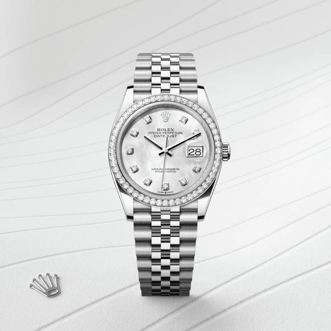 Rolex 
DATEJUST
Oyster, 36 mm, Oystersteel, white gold and diamonds
M126284RBR-0011