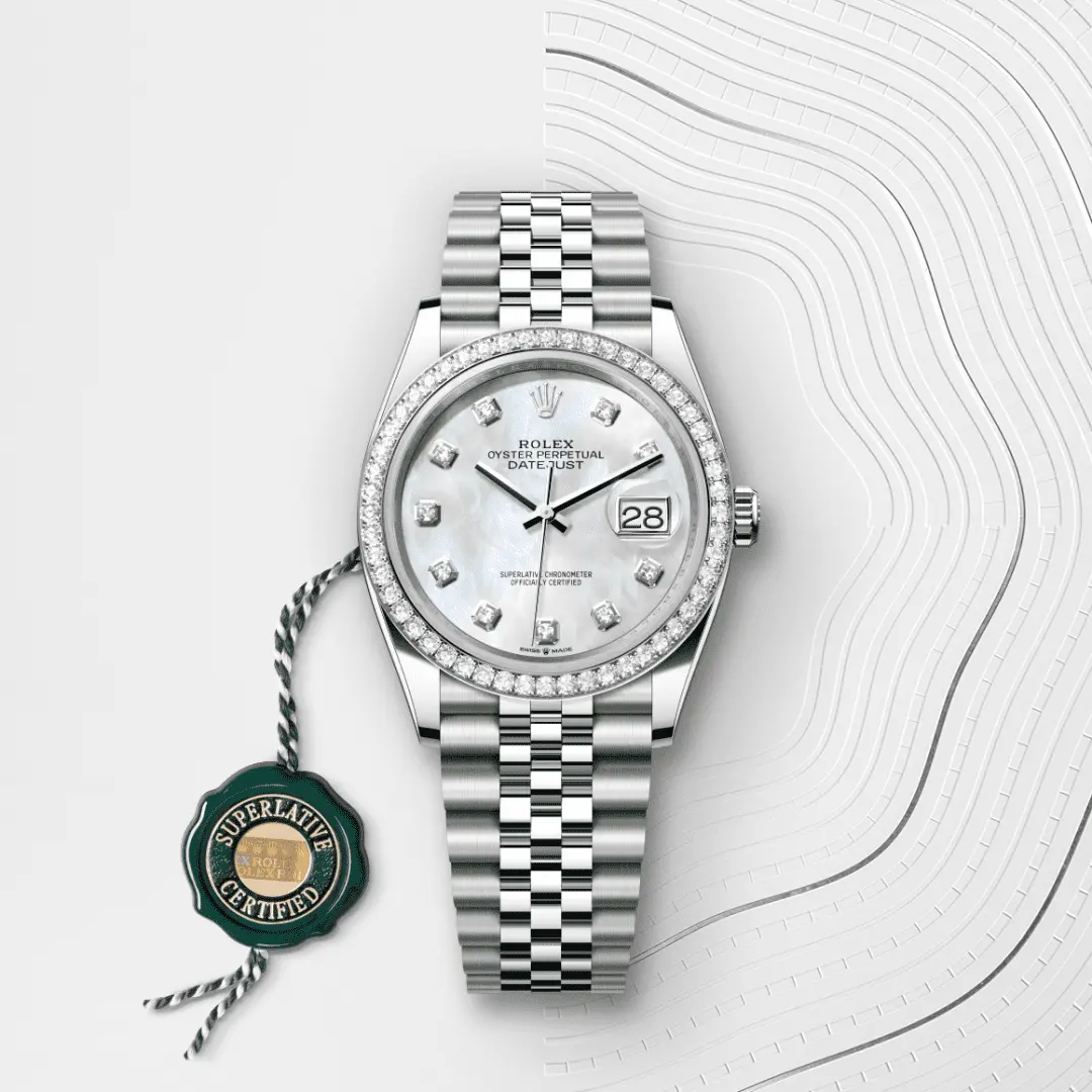Rolex 
DATEJUST
Oyster, 36 mm, Oystersteel, white gold and diamonds
M126284RBR-0011