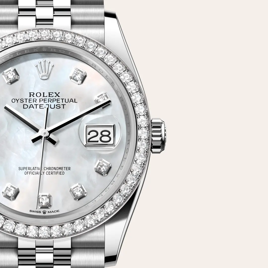 Rolex 
DATEJUST
Oyster, 36 mm, Oystersteel, white gold and diamonds
M126284RBR-0011