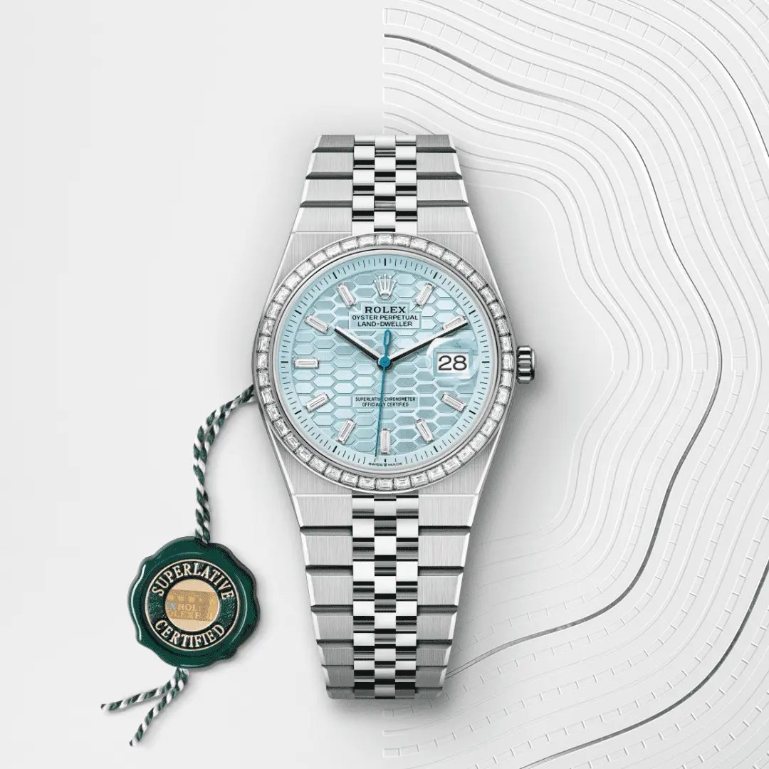 Rolex 
Land-Dweller 36
Oyster, 36 mm, platinum and diamonds
M127286TBR-0001