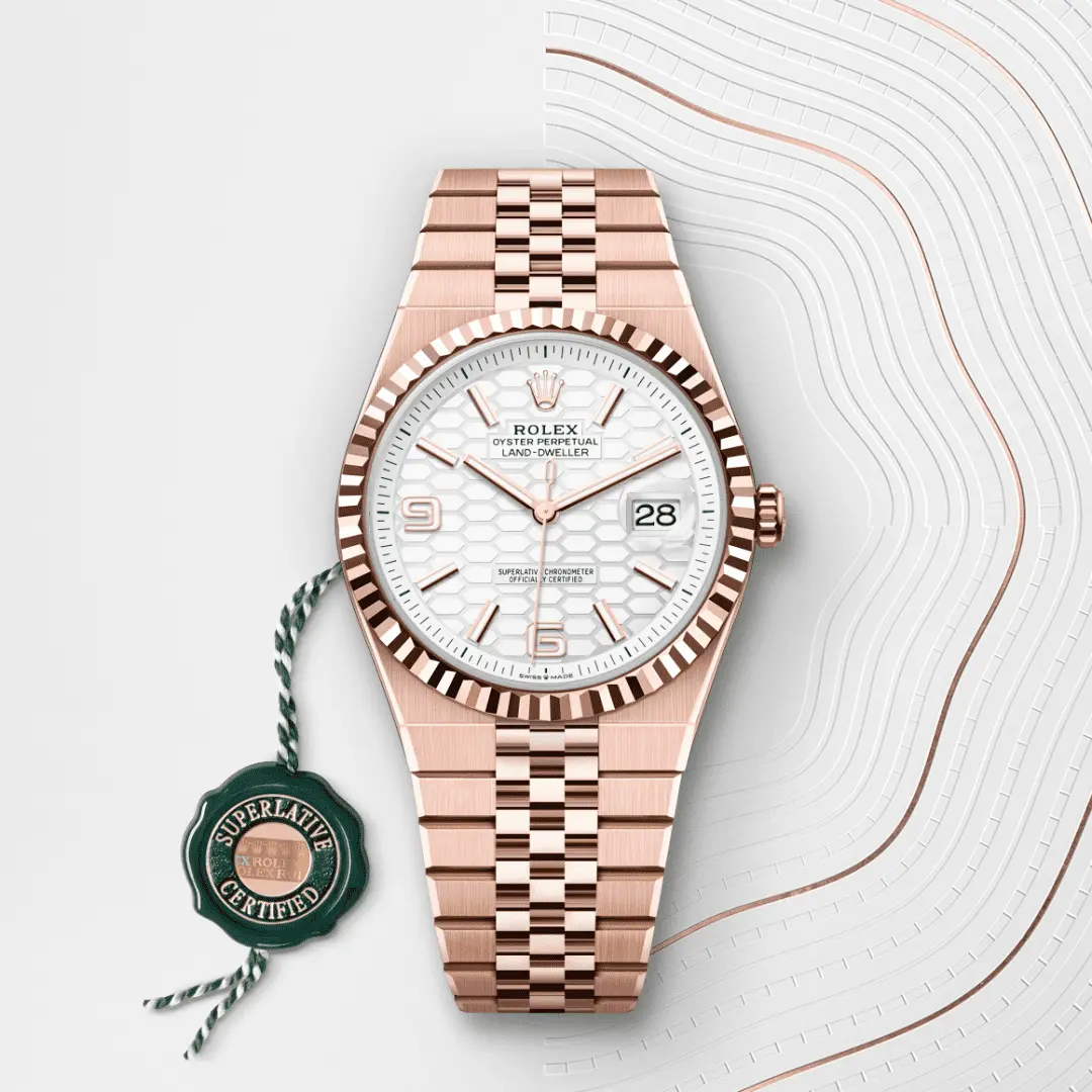 Rolex 
Land-Dweller 40
Oyster, 40 mm, Everose gold
M127335-0001
