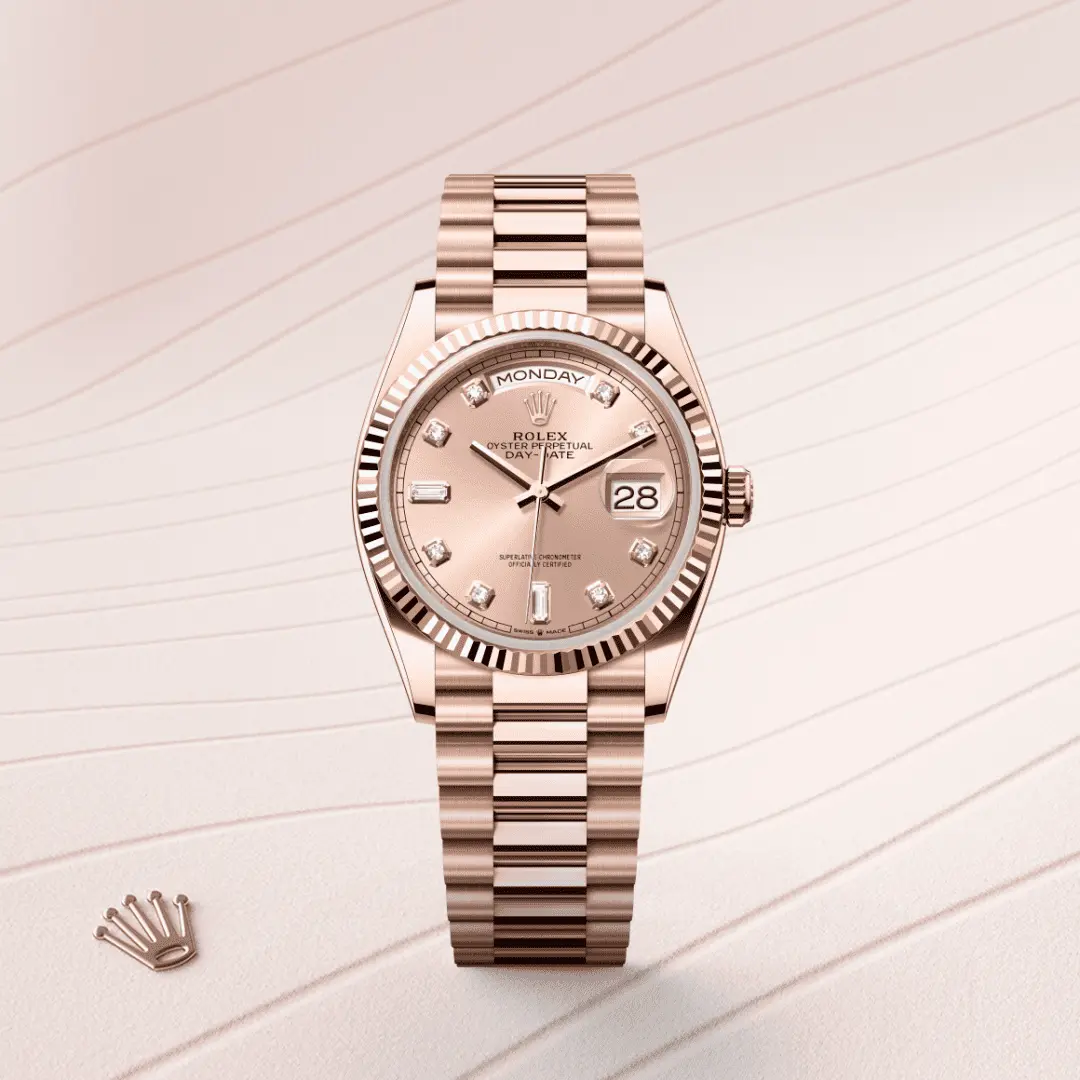 Rolex 
DAY-DATE
Oyster, 36 mm, Everose gold
M128235-0009