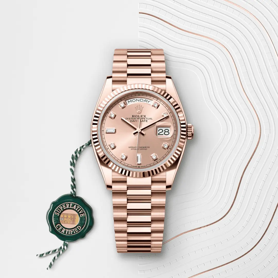 Rolex 
DAY-DATE
Oyster, 36 mm, Everose gold
M128235-0009