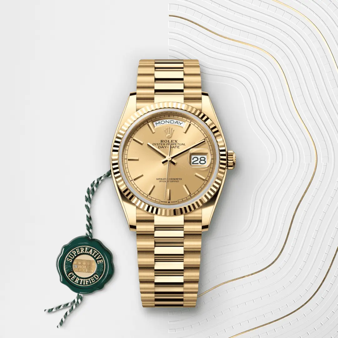 Rolex 
DAY-DATE
Oyster, 36 mm, yellow gold
M128238-0045