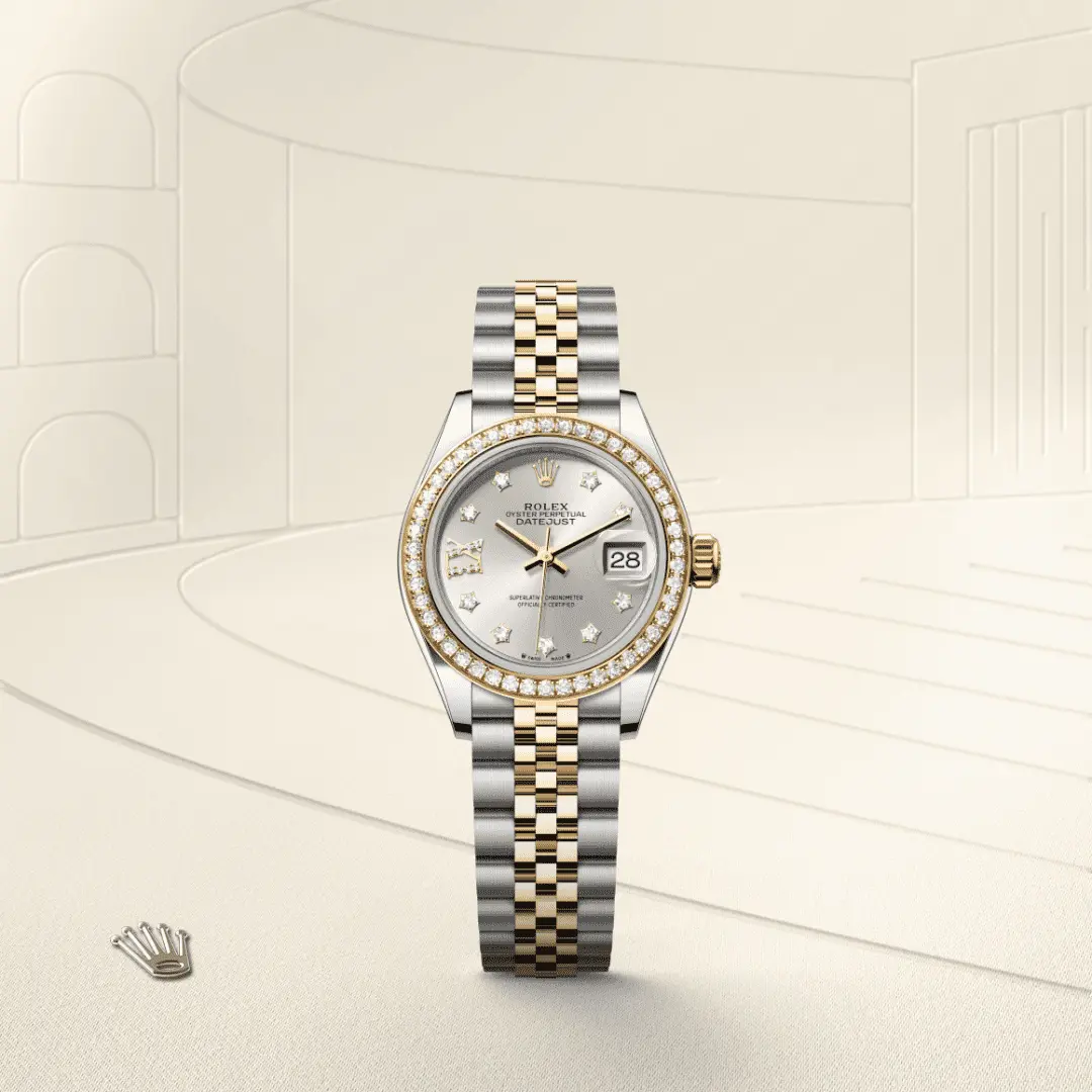 Rolex 
LADY-DATEJUST
Oyster, 28 mm, Oystersteel, yellow gold and diamonds
M279383RBR-0003