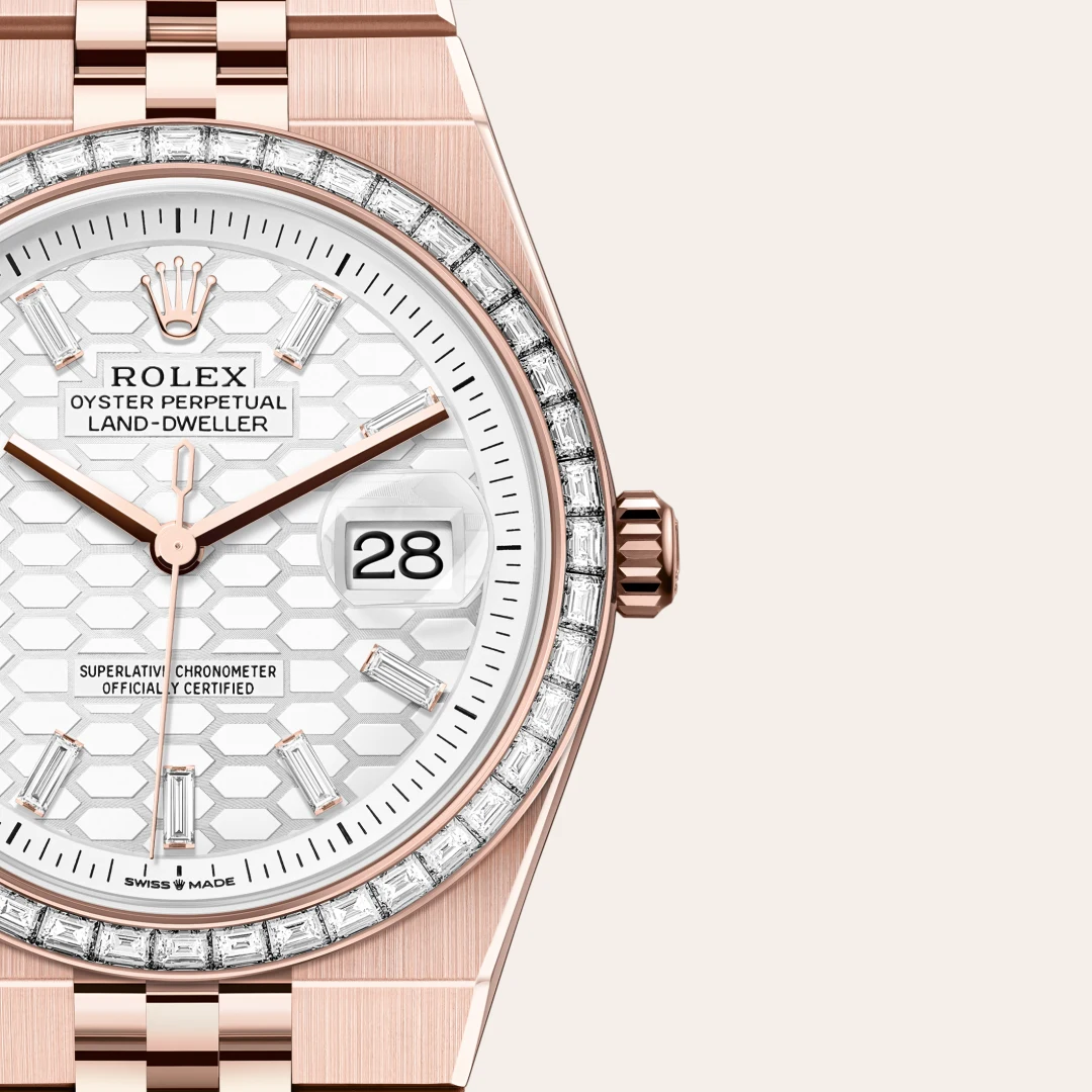 Rolex 
Land-Dweller 36
Oyster, 36 mm, Everose gold and diamonds
M127285TBR-0002