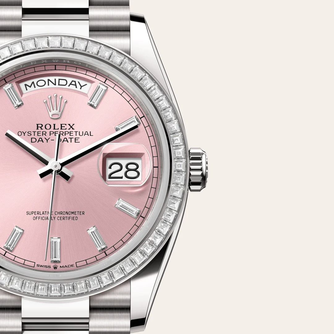 Rolex 
DAY-DATE
Oyster, 36 mm, white gold and diamonds
M128399TBR-0029